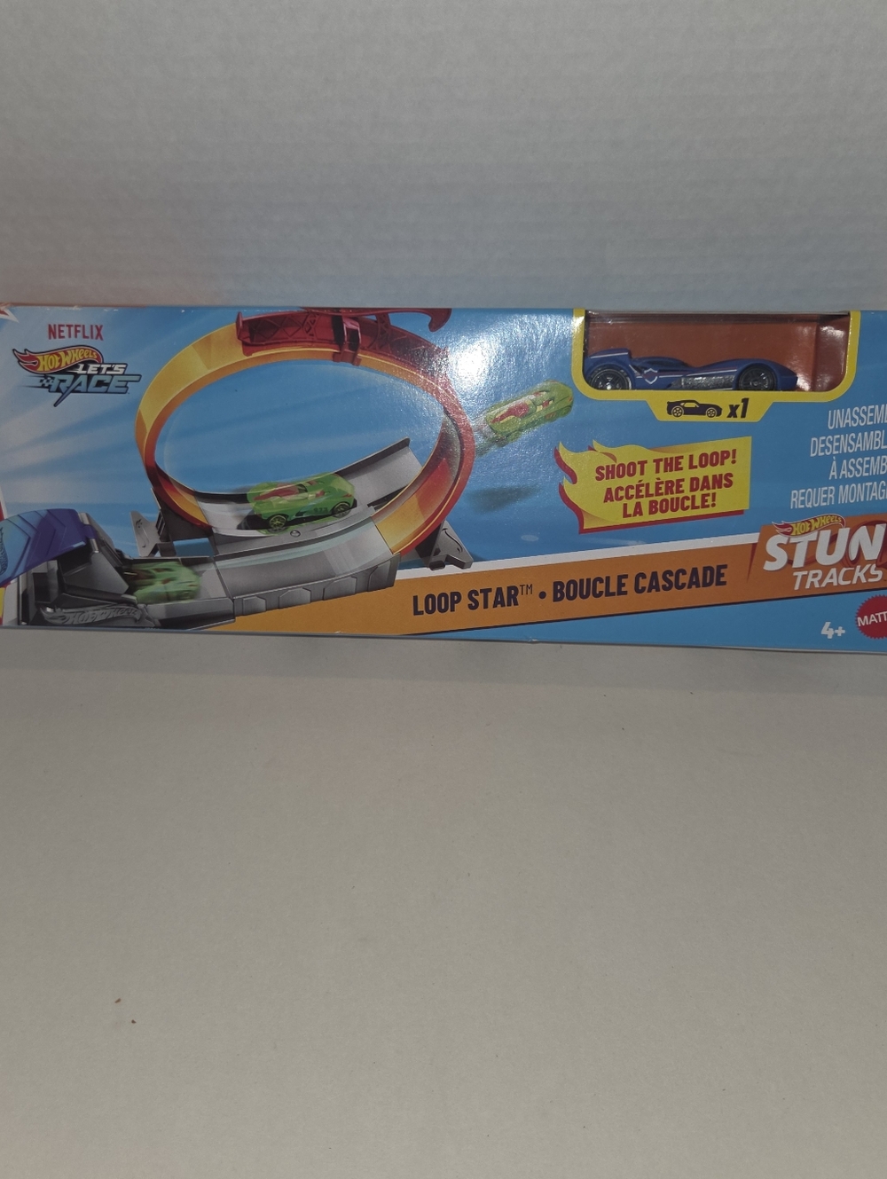 New NIB Hot Wheels Launcher Loop Star Action Stunt Blue Race Car Track Parts